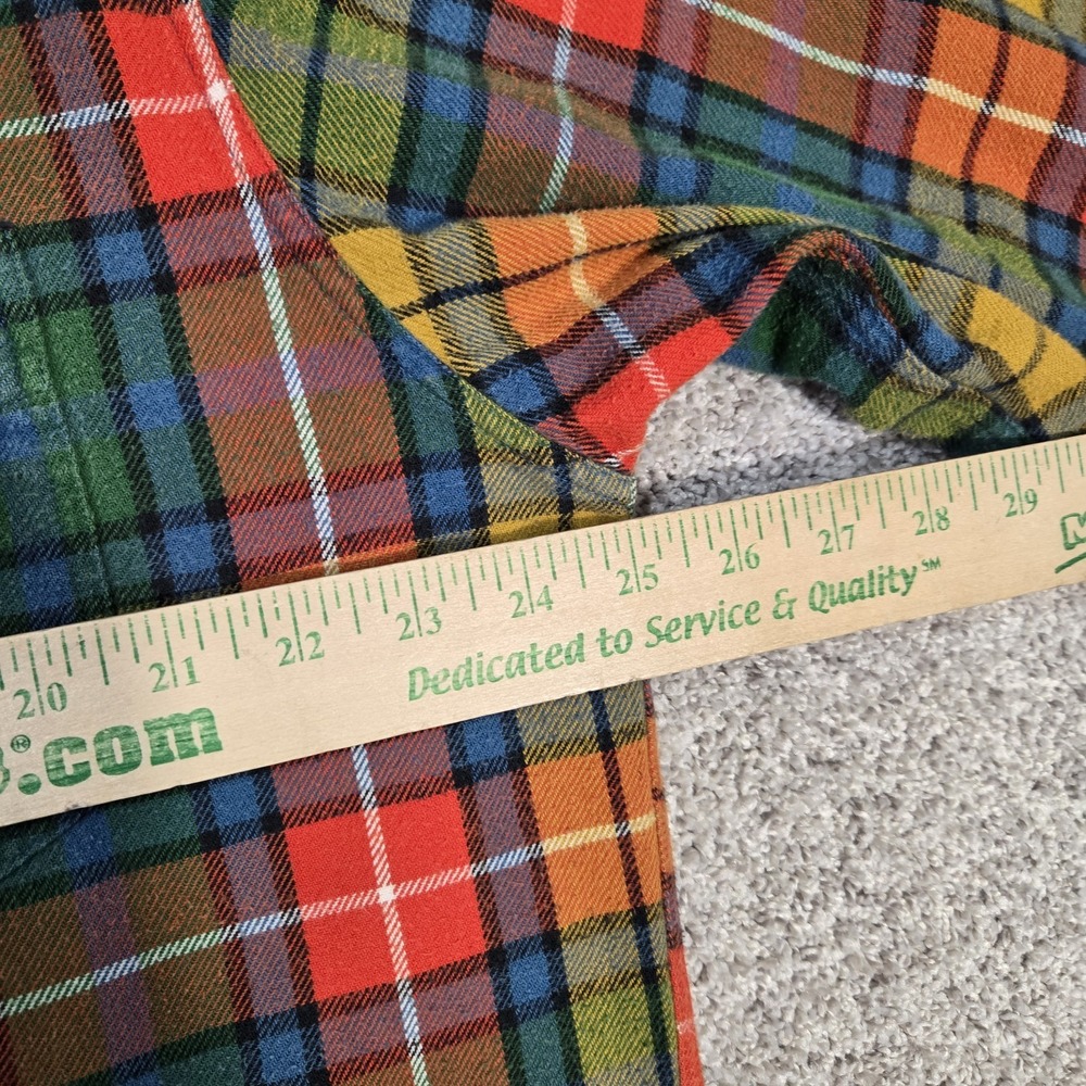 Vintage J.Crew Oarsman Flannel Shirt Mens Large Colorful Plaid madras *FLAW* - Picture 5 of 9